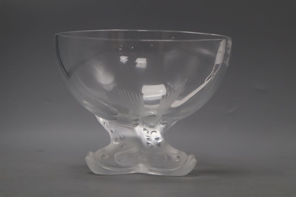 A Lalique Igor glass ice bowl, height 15cm